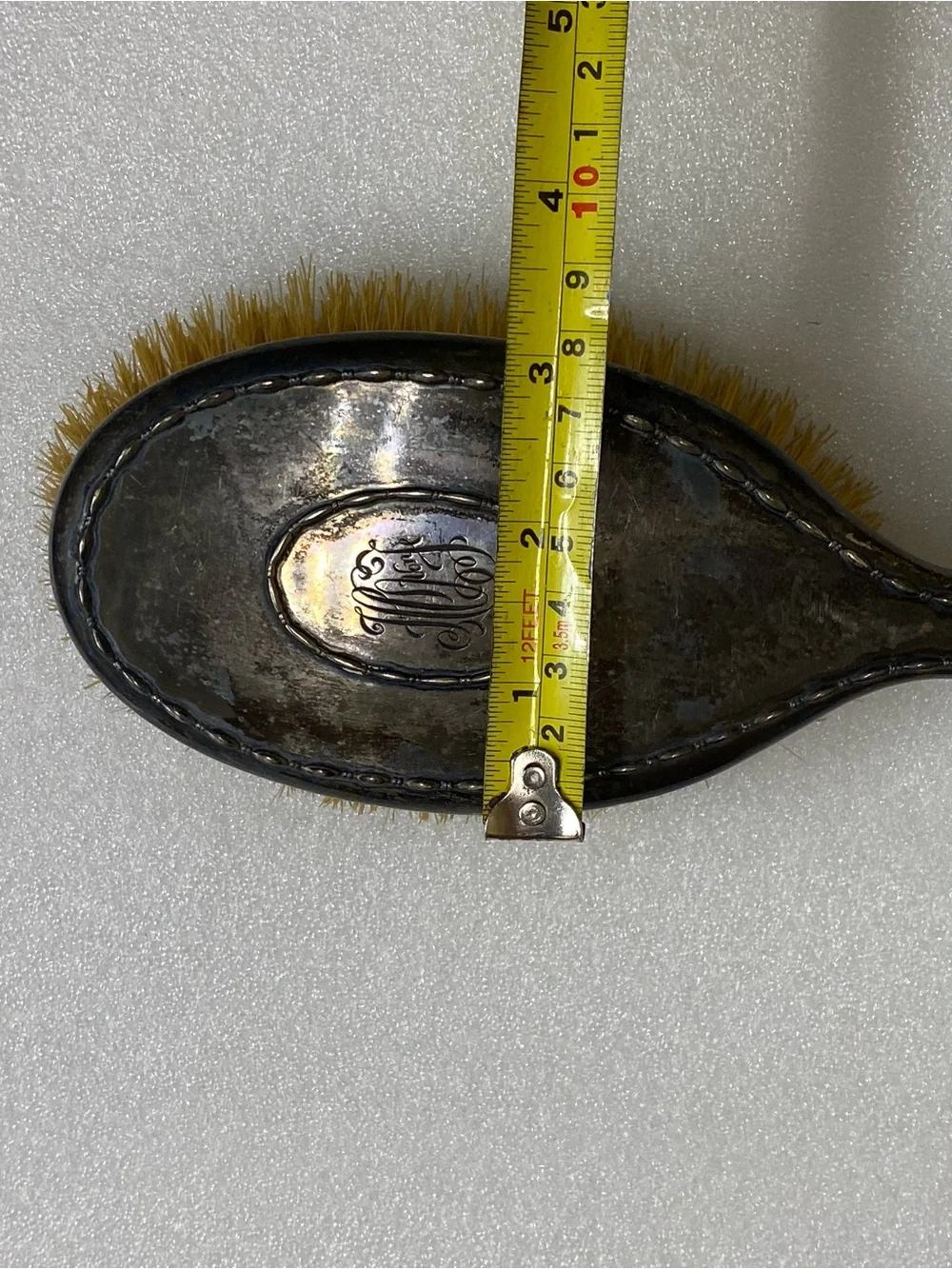 Antique TIFFANY & Co Sterling Silver Hair Brush 19th Century Monogram: HCF VON